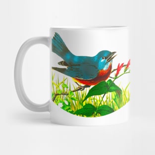 Blue bird of the red crop Mug